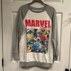 Marvel Comics brand size 8 pullover tunic length sweatshirt